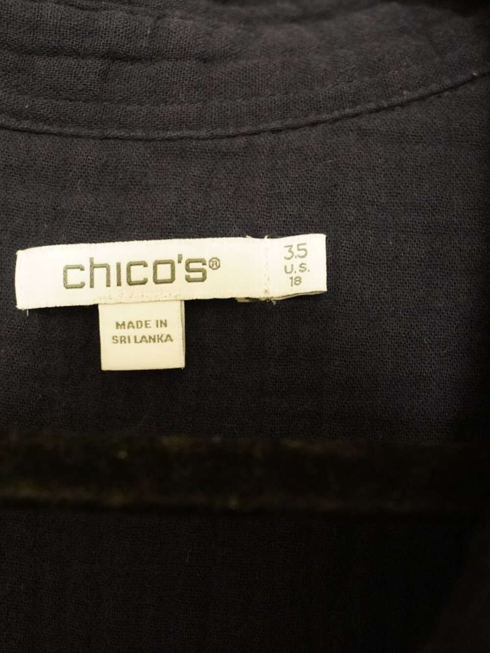 Chico’s Navy Cotton Gauze Classic Shirt Dress Tunic Size 3.5 / US 18 - Picture 3 of 4